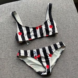 Solid and Stripped bikini set
